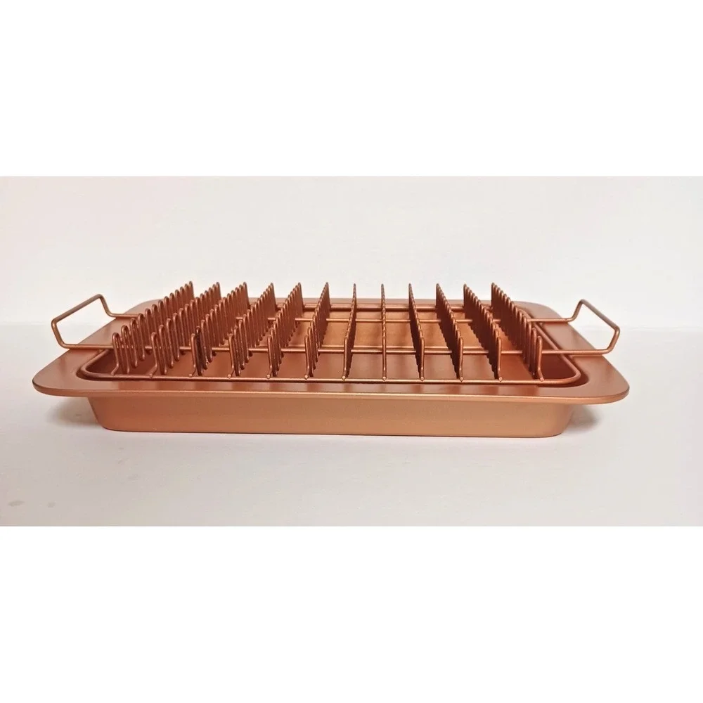 Gotham Steel Nonstick Copper Bacon Bonanza Rack and Tray Set 2 Piece Pan